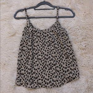 Cheetah print spaghetti strap tank top